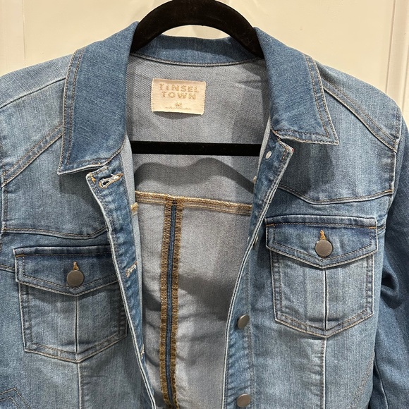 Denim Jacket in Medium Wash Blue - Picture 2 of 3